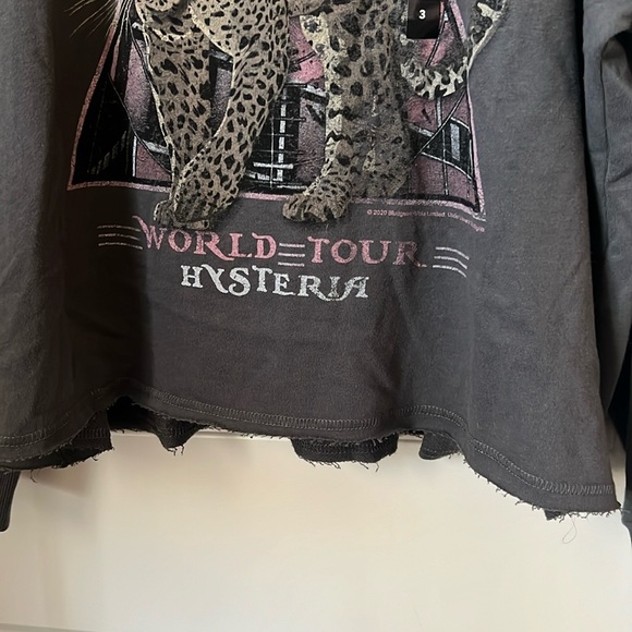 Torrid Def Leppard Dark Grey French Terry Crop Hoodie - Picture 6 of 9